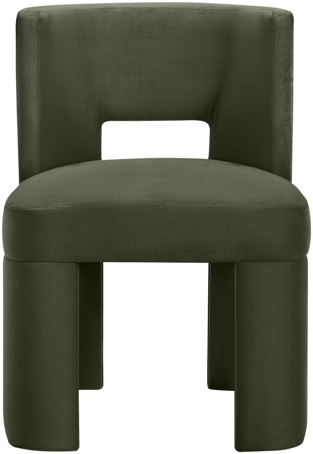 Zuno Velvet Performace Fabric Upholstered Dining Chair in Green, Set of 2 - 945Green-C