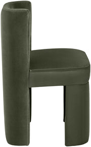 Zuno Velvet Performace Fabric Upholstered Dining Chair in Green, Set of 2 - 945Green-C