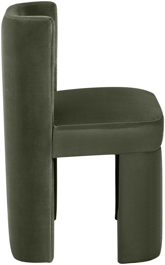 Zuno Velvet Performace Fabric Upholstered Dining Chair in Green, Set of 2 - 945Green-C