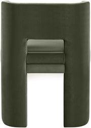 Zuno Velvet Performace Fabric Upholstered Dining Chair in Green, Set of 2 - 945Green-C