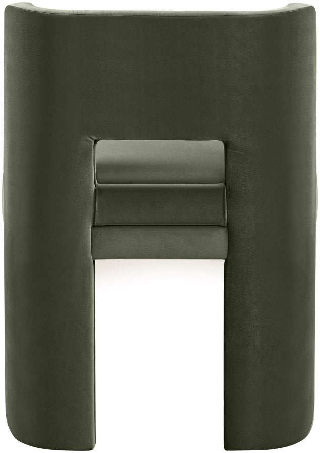 Zuno Velvet Performace Fabric Upholstered Dining Chair in Green, Set of 2 - 945Green-C