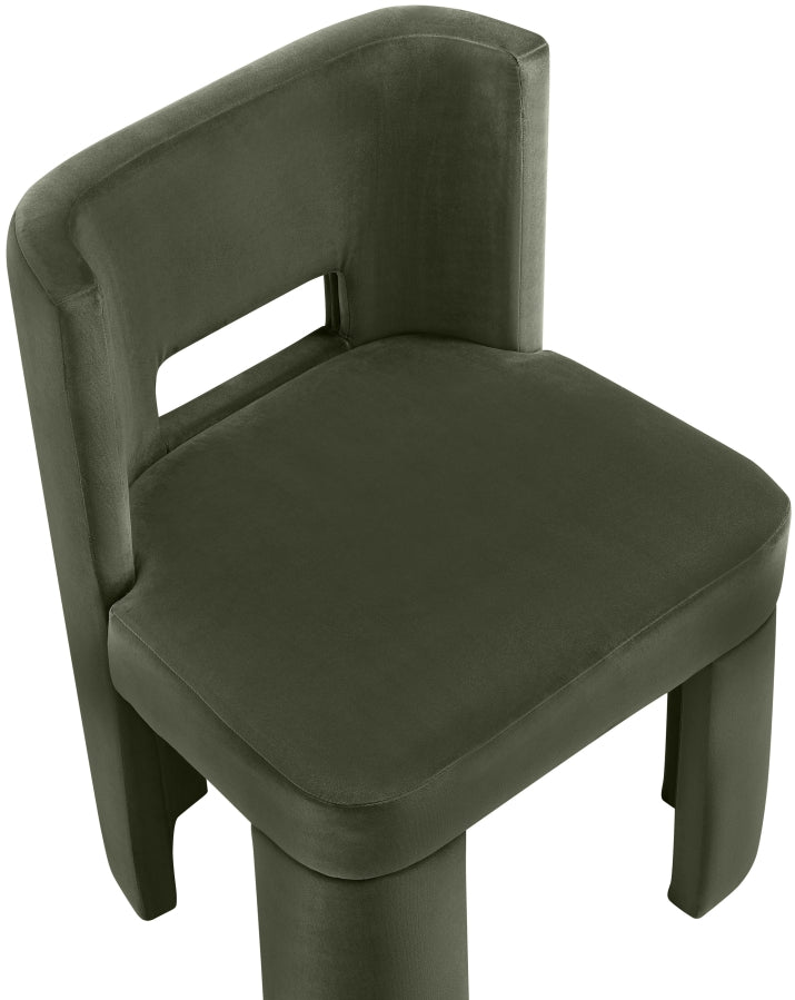 Zuno Velvet Performace Fabric Upholstered Dining Chair in Green, Set of 2 - 945Green-C