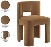 Zuno Velvet Performace Fabric Upholstered Dining Chair in Saddle, Set of 2 - 945Saddle-C
