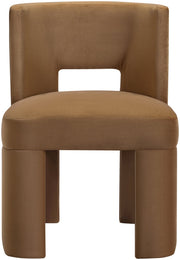 Zuno Velvet Performace Fabric Upholstered Dining Chair in Saddle, Set of 2 - 945Saddle-C