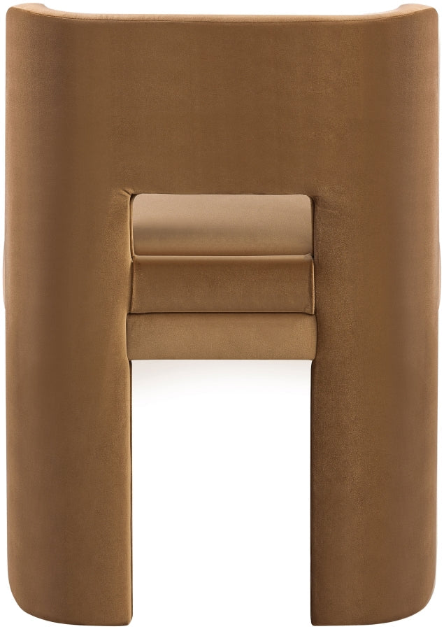 Zuno Velvet Performace Fabric Upholstered Dining Chair in Saddle, Set of 2 - 945Saddle-C