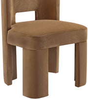 Zuno Velvet Performace Fabric Upholstered Dining Chair in Saddle, Set of 2 - 945Saddle-C