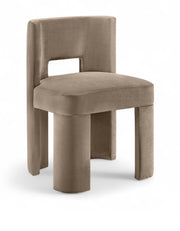 Zuno Velvet Performace Fabric Upholstered Dining Chair in Taupe, Set of 2 - 945Taupe-C