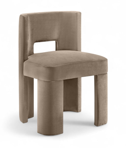 Zuno Velvet Performace Fabric Upholstered Dining Chair in Taupe, Set of 2 - 945Taupe-C