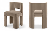 Zuno Velvet Performace Fabric Upholstered Dining Chair in Taupe, Set of 2 - 945Taupe-C