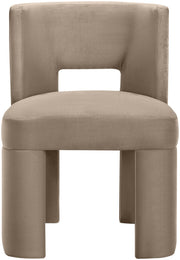 Zuno Velvet Performace Fabric Upholstered Dining Chair in Taupe, Set of 2 - 945Taupe-C