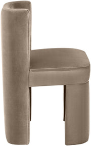 Zuno Velvet Performace Fabric Upholstered Dining Chair in Taupe, Set of 2 - 945Taupe-C