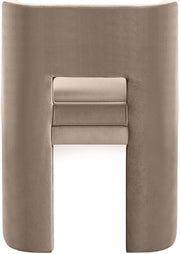 Zuno Velvet Performace Fabric Upholstered Dining Chair in Taupe, Set of 2 - 945Taupe-C