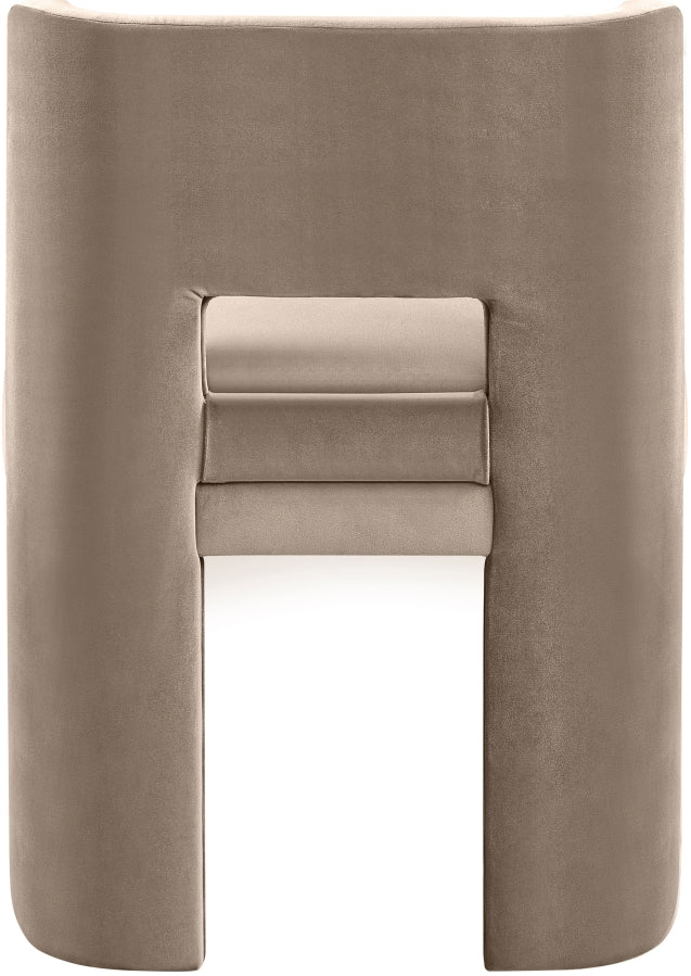 Zuno Velvet Performace Fabric Upholstered Dining Chair in Taupe, Set of 2 - 945Taupe-C