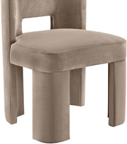Zuno Velvet Performace Fabric Upholstered Dining Chair in Taupe, Set of 2 - 945Taupe-C