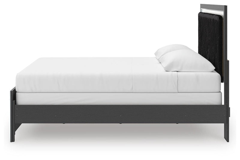 Zuraleus Black King Panel Bed, Dresser, Mirror and Nightstand - PCB3380B18