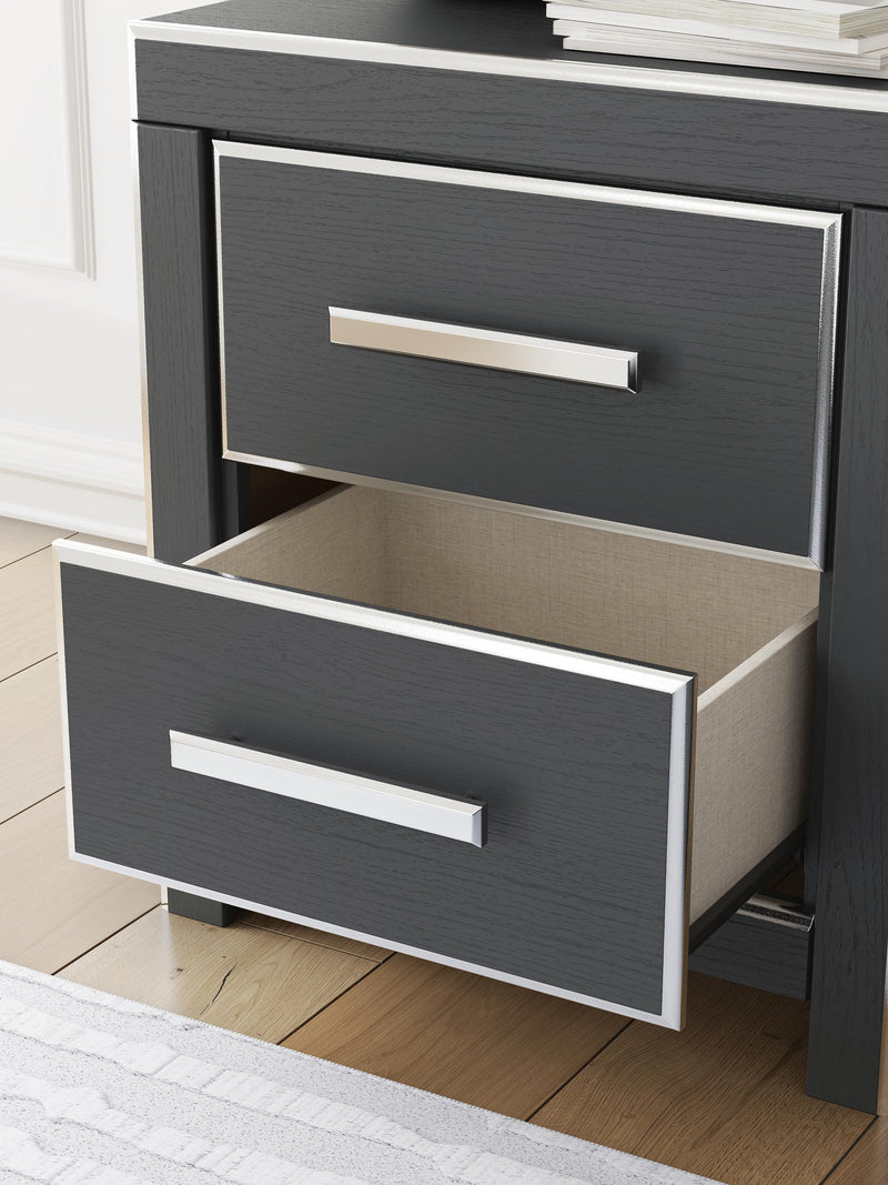 Zuraleus Black King Panel Bed, Dresser, Mirror and Nightstand - PCB3380B18