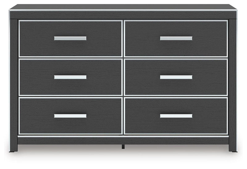 Zuraleus Black King Upholstered Bed, Dresser and Nightstand - PCB3380B17