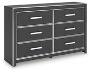 Zuraleus Black King Upholstered Bed, Dresser and Nightstand - PCB3380B17