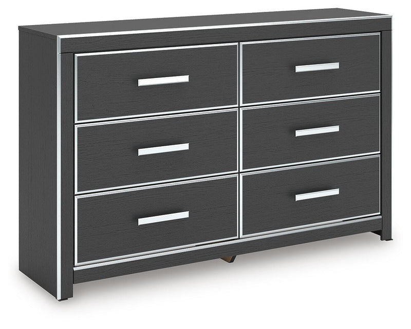 Zuraleus Black King Upholstered Bed, Dresser and Nightstand - PCB3380B17