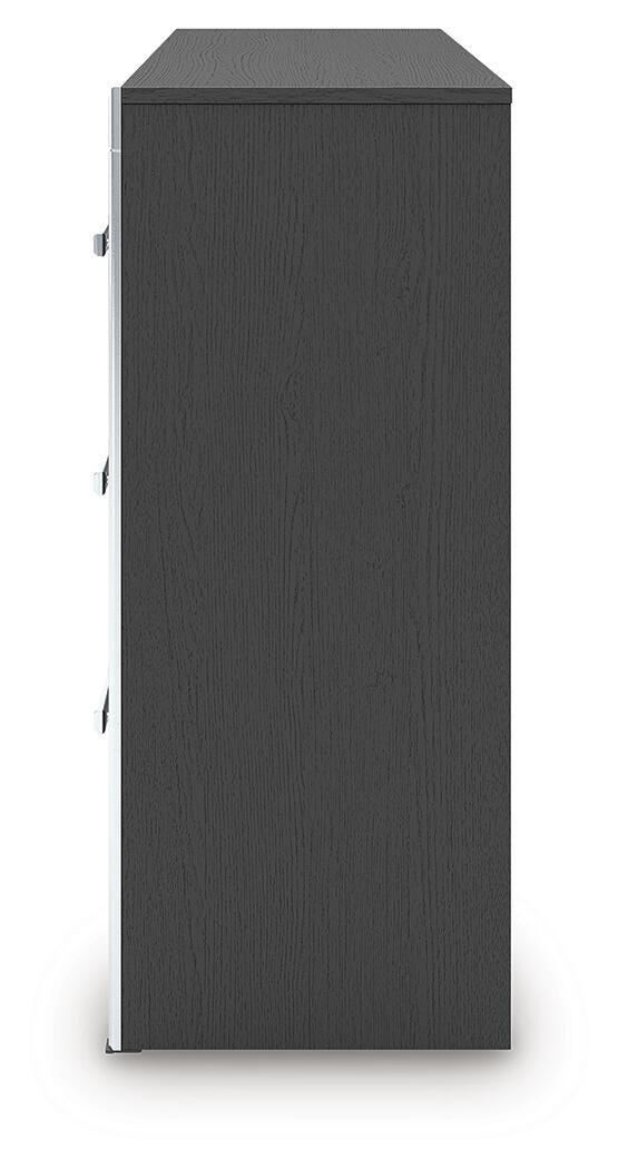 Zuraleus Black King Upholstered Bed, Dresser and Nightstand - PCB3380B17