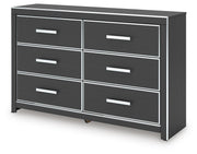 Zuraleus Black King Upholstered Bed, Dresser and Nightstand - PCB3380B17