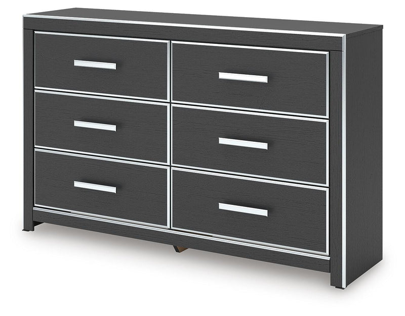 Zuraleus Black King Upholstered Bed, Dresser and Nightstand - PCB3380B17
