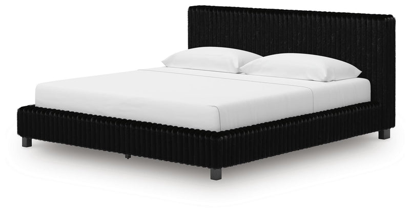 Zuraleus Black King Upholstered Bed - PCB3380B13