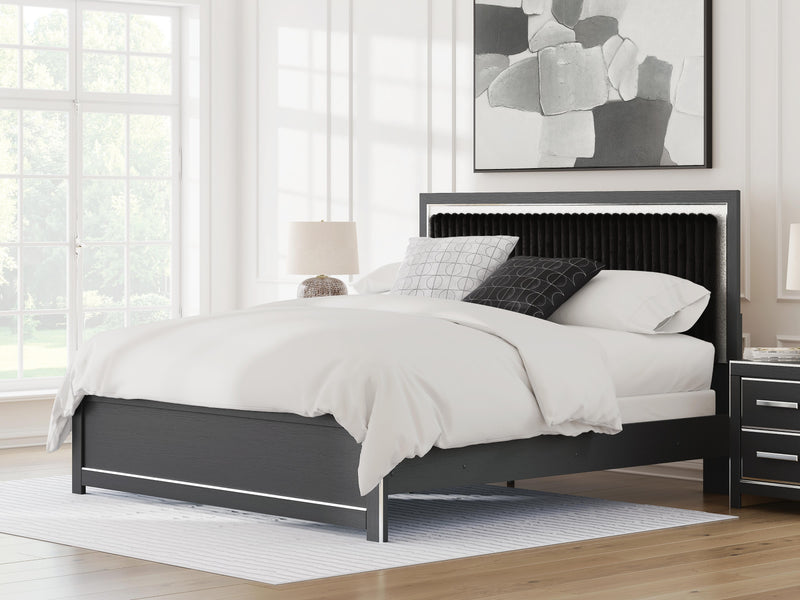 Zuraleus Black King Upholstered Panel Bed - PCB3380B12