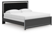 Zuraleus Black King Upholstered Panel Bed - PCB3380B12