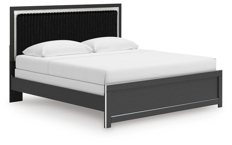 Zuraleus Black King Upholstered Panel Bed - PCB3380B12