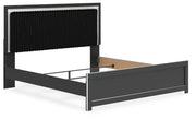 Zuraleus Black King Upholstered Panel Bed - PCB3380B12