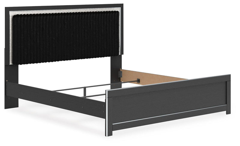 Zuraleus Black King Upholstered Panel Bed - PCB3380B12