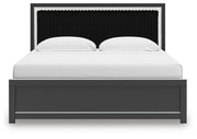 Zuraleus Black King Upholstered Panel Bed - PCB3380B12