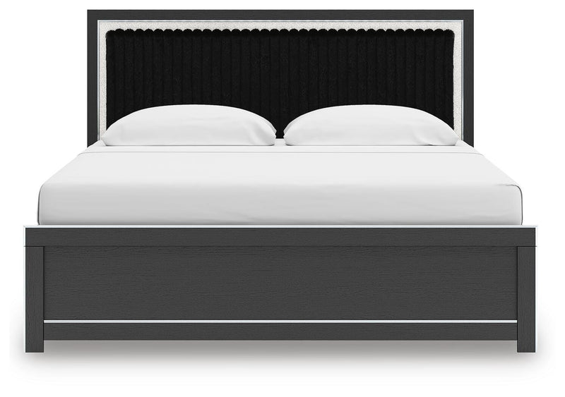 Zuraleus Black King Upholstered Panel Bed - PCB3380B12