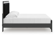 Zuraleus Black King Upholstered Panel Platform Bed - PCB3380B10