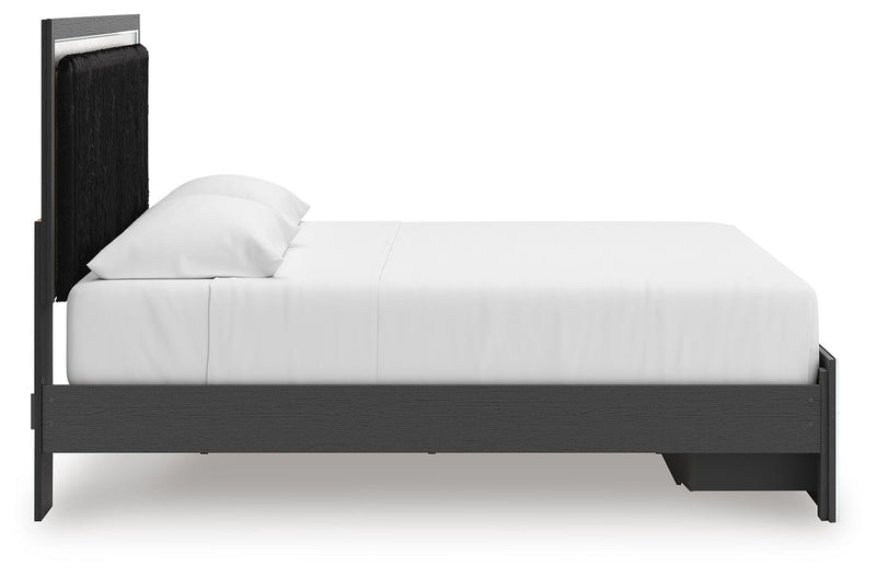 Zuraleus Black King Upholstered Panel Platform Storage Bed - PCB3380B11