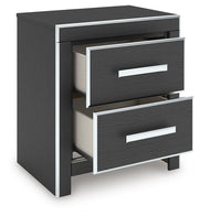 Zuraleus Black Queen Panel Bed, Dresser, Mirror and Nightstand - PCB3380B19