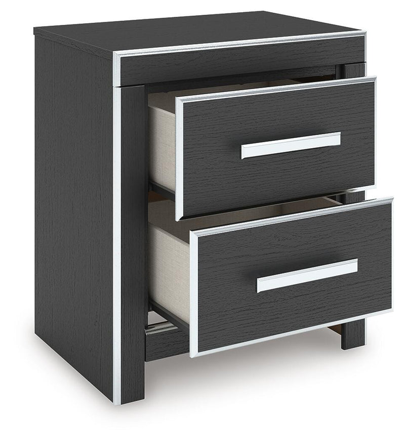 Zuraleus Black Queen Panel Bed, Dresser, Mirror and Nightstand - PCB3380B19