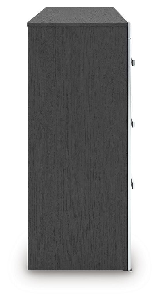 Zuraleus Black Queen Upholstered Bed, Dresser and Nightstand - PCB3380B15