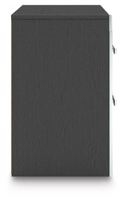 Zuraleus Black Queen Upholstered Bed, Dresser, Mirror and Nightstand - PCB3380B16