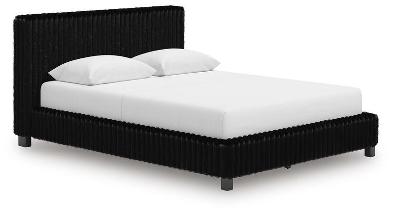 Zuraleus Black Queen Upholstered Bed - PCB3380B8