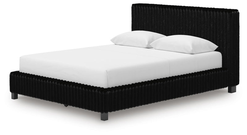 Zuraleus Black Queen Upholstered Bed - PCB3380B8