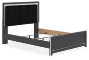 Zuraleus Black Queen Upholstered Panel Bed - PCB3380B6