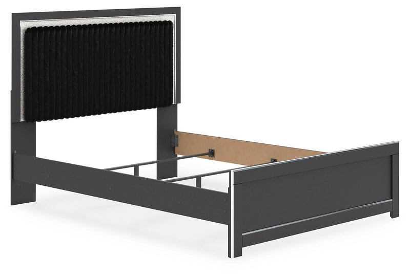Zuraleus Black Queen Upholstered Panel Bed - PCB3380B6