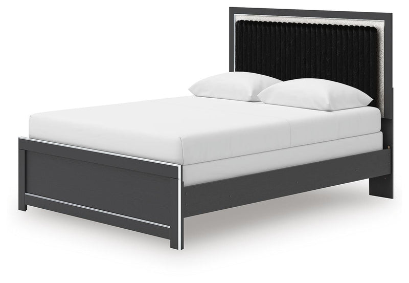Zuraleus Black Queen Upholstered Panel Bed - PCB3380B6