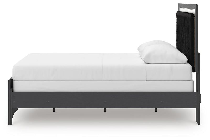 Zuraleus Black Queen Upholstered Panel Bed - PCB3380B6