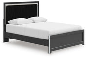 Zuraleus Black Queen Upholstered Panel Platform Bed - PCB3380B2