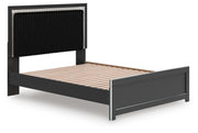 Zuraleus Black Queen Upholstered Panel Platform Bed - PCB3380B2