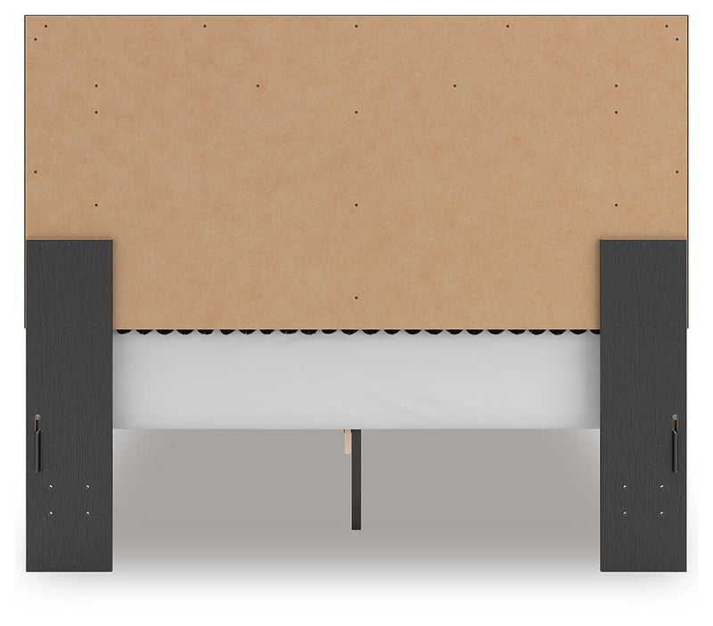Zuraleus Black Queen Upholstered Panel Platform Bed - PCB3380B2