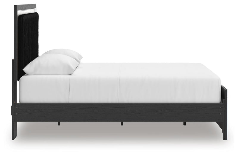 Zuraleus Black Queen Upholstered Panel Platform Bed - PCB3380B2